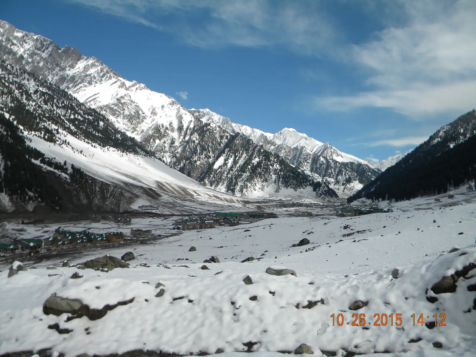 A snowy valley opening toward high peaks near Sonamarg